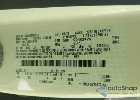 2023 Lincoln Corsair Reserve from USA, damaged, VIN 5LMCJ2DA1PUL22151